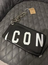Icon Card Wallet With Zip Black Leather