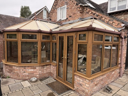 Golden oak upvc conservatory - golden,