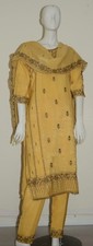 Indian Dress Embroidered Yellow Churidar Size XXL Women's Clothing