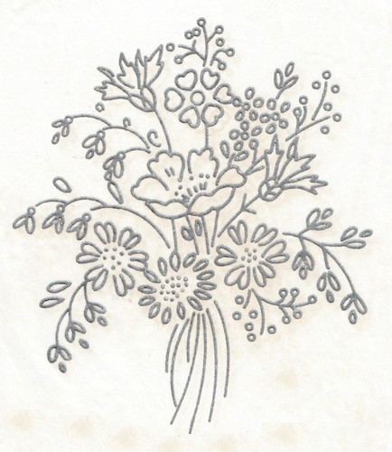 Vintage embroidery transfer - vintage,