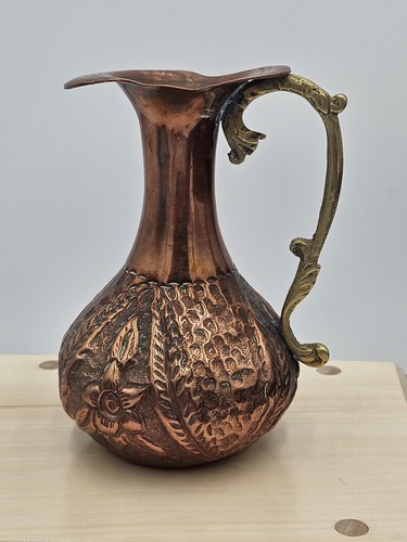 Antique copper brass pitcher - antique,