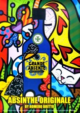 Romero Britto Grande Absente Absinthe Original 2009 Poster 26 x 19