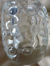 Liskeard Glass  'Knobbly' Clear Glass Vintage Vase Jim Dyer 9.5cm tall 