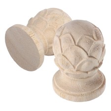  2 Pcs Wood Carving Lotus