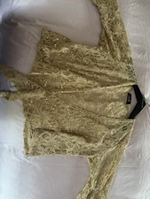 Gold Lace Sequin Bolero Jacket