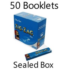 Zig Zag Blue King Size Slim  Rolling Papers 50 Booklets- Sealed Box