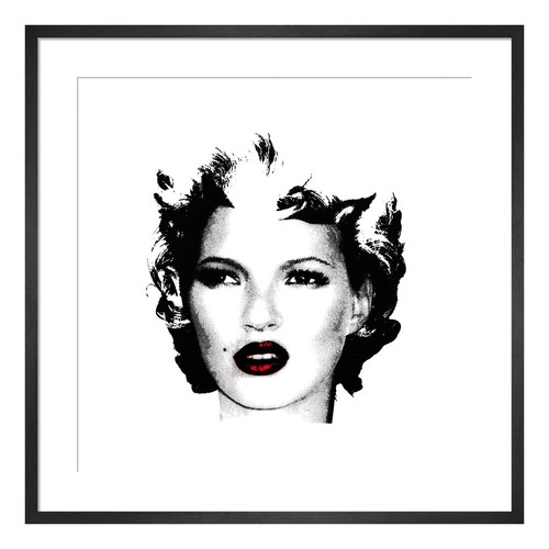 Banksy kate moss monochome - banksy,