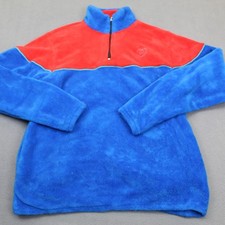 Odd Future Sweater Mens Medium Red Blue Fleece Half Zip Embroidered Logo OFWGKTA