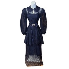 RARE 1930s Navy Blue Lace