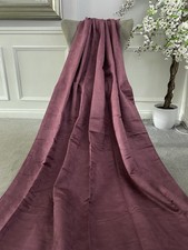 AUBERGINE FAUX SUEDE LINED SINGLE DOOR CURTAIN~46”W X 90"L~SILVER EYELET~