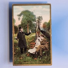 Comic Postcard 1909 Policeman Courting Couple Coppered In The Act Truncheon