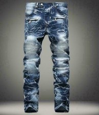 Mens Ripped Denim Trousers Hip