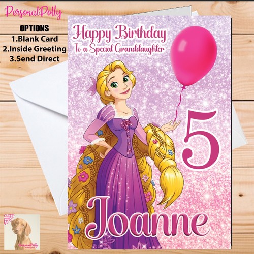 Personalised rapunzel card - personalised,