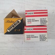 3 x DOUBLE GLASS 24x36 SLIDE BINDERS Titania and Gepe 50 total  - S63