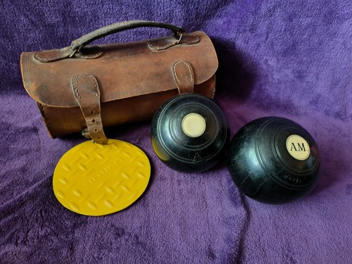 Lawn bowls leather bag - in,