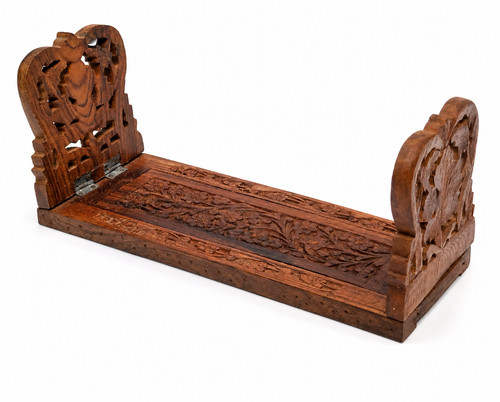 Ornate carved wooden book - carved,