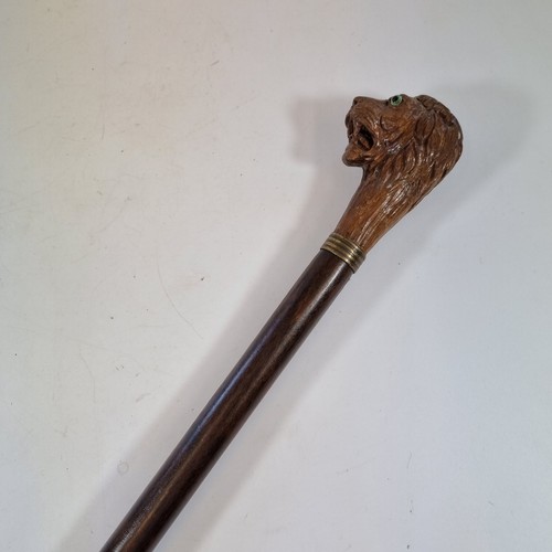 Vintage wooden walking stick - wooden,