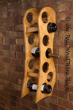 New Real Wood Wine Rack Bottle Storage, 7 Bottles, Rook 7 Hanging, Kitchen / Bar