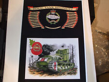THE ROYAL TANK REGIMENT A4 BATTLE HONOURS PRINT WITH MOUNTED PRINT