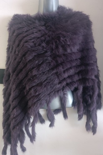 Genuine rabbit fur poncho - rabbit,