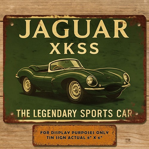 Jaguar xkss tin sign - jaguar,