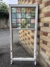 Reclaimed Victorian Leaded Light Stained Glass Window Panel 1165 Or 1065 x 530mm