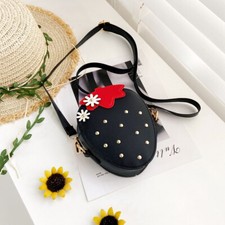 Mini Crossbody Shoulder Bag for Little Girls, Strawberry Shape Purse with Rivets