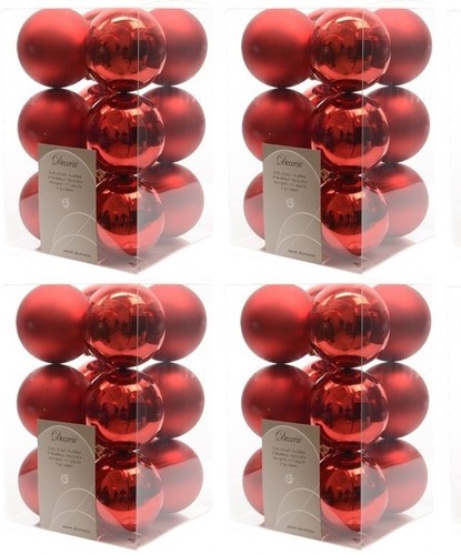 Red christmas baubles - red,