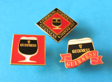 3, Guinness Pint Pin Badges. VGC. Unused. Enamel.