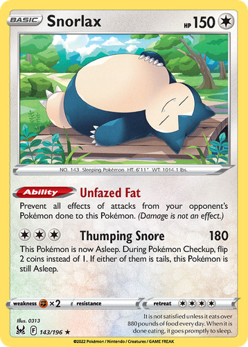 Snorlax 143 lor pokemon - snorlax, #143