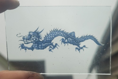 Stained glass chinese dragon - glass,