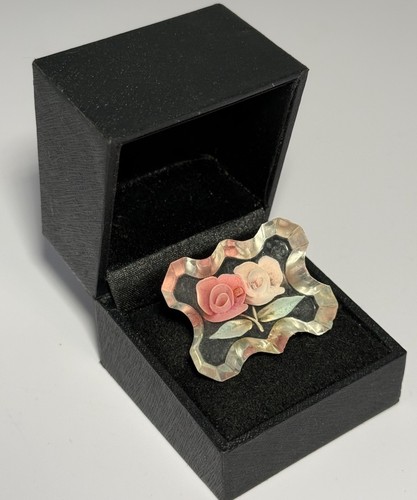 Vintage brooch reverse carved - vintage,