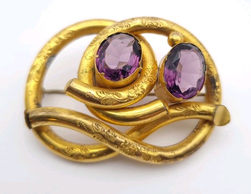 Victorian brooch amethyst - victorian,