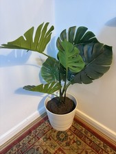 Ikea Plant Pot & Plant White Approx 28cm