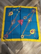 Super Rare vintage Cartier multicoloured silk jewel printed large scarf 