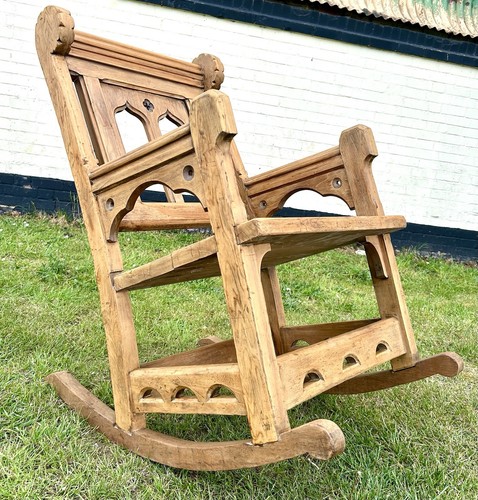 Gothic pine rocking chair - gothic,