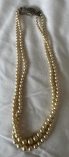 Vintage Lotus Double Row Pearl Necklace