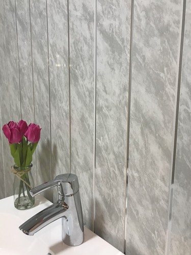 Grey marble chrome strip - marble,