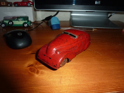 Tin plate clock work car - tin,