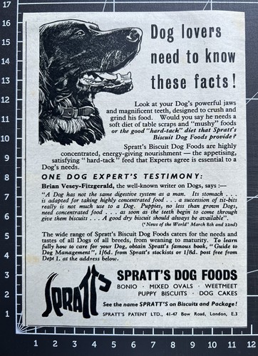 Spratts dog foods bow - -, road
