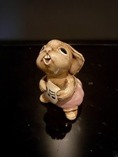 Pendelfin Vintage Collectible Hand Painted Stoneware Ornament Rolly Rabbit Pink