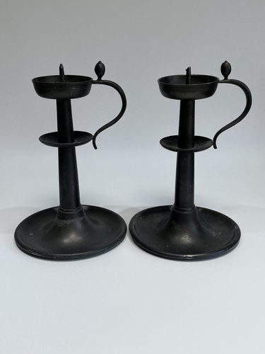 Pair antique dutch pewter - pair,
