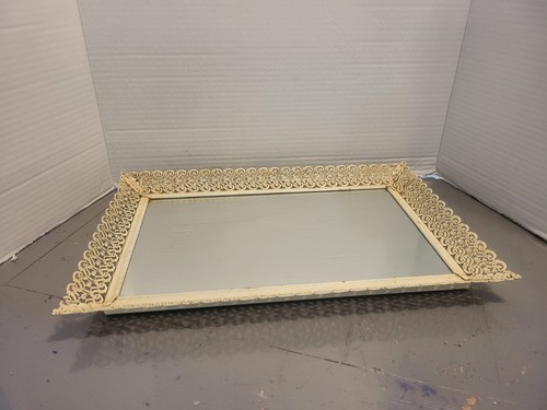 Vintage mirror tray white - tray,