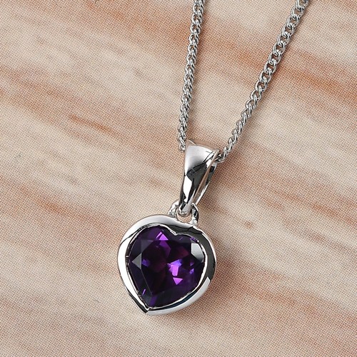 Amethyst heart pendant - amethyst,