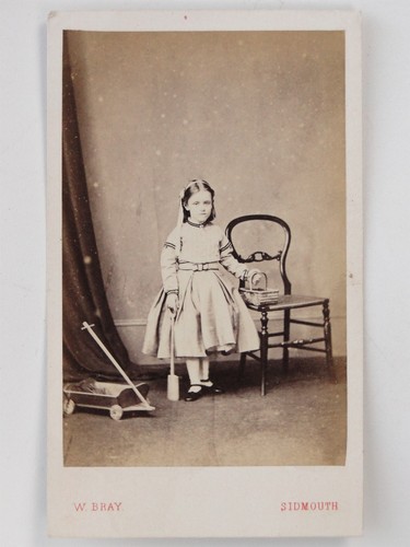 Young girl toy wagon victorian - young,