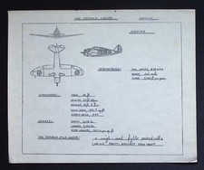 Original WWII Aircraft Recognition Drawing – Republic P-43 Lancer Fighter