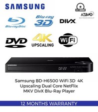 Samsung BD-H6500 WiFi 3D 4K Upscaling Dual Core NetFlix MKV DivX Blu-Ray Player
