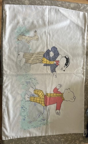 Vintage pillowcase with rupert - vintage,