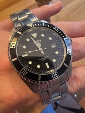 Vintage Casio Men MTD-1010 Diver Silver Tone Quartz Analog 40mm Watch 7 1/2"