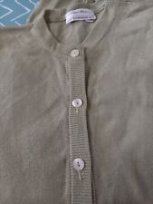 Ladies Peter Hahn Cardigan  Size L/16  Crew-Neck Buttoned. Light Apple Green.